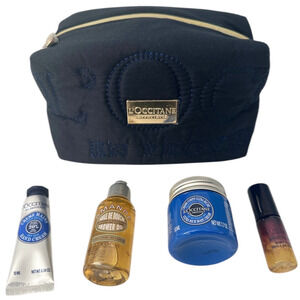 L'Occitane NEW 5 PC Navy Skincare Travel Bundle Set – Shower Oil + Body Cream +